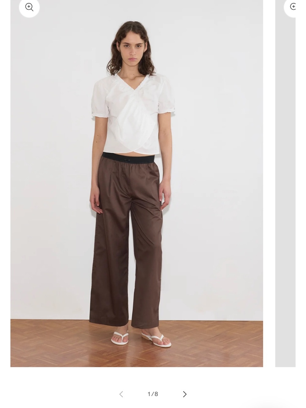 Deiji Studios contrast waist pants brown size S